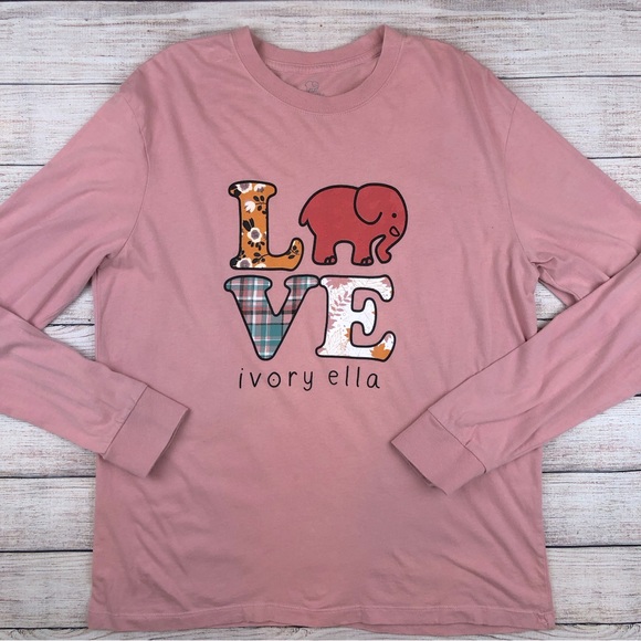 Long Sleeve Ivory Ella LOVE T-Shirt | Size S - Picture 1 of 5